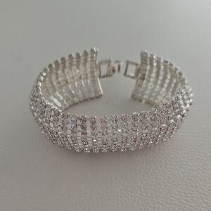 Elegant Crystal Rhinestone Wide Fashion Bracelet
